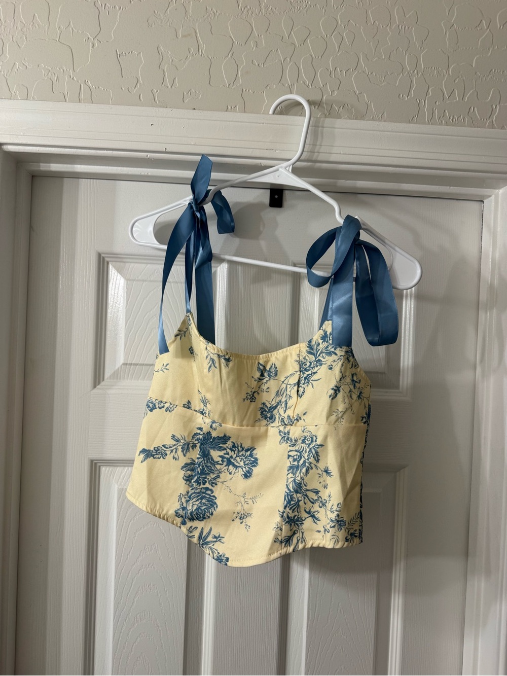 PLT floral crop tank top